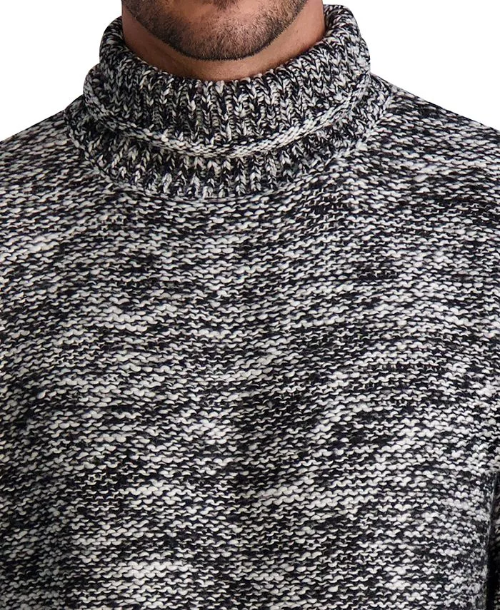 Men's oversized turtleneck with marble pattern KARL LAGERFELD PARIS, black