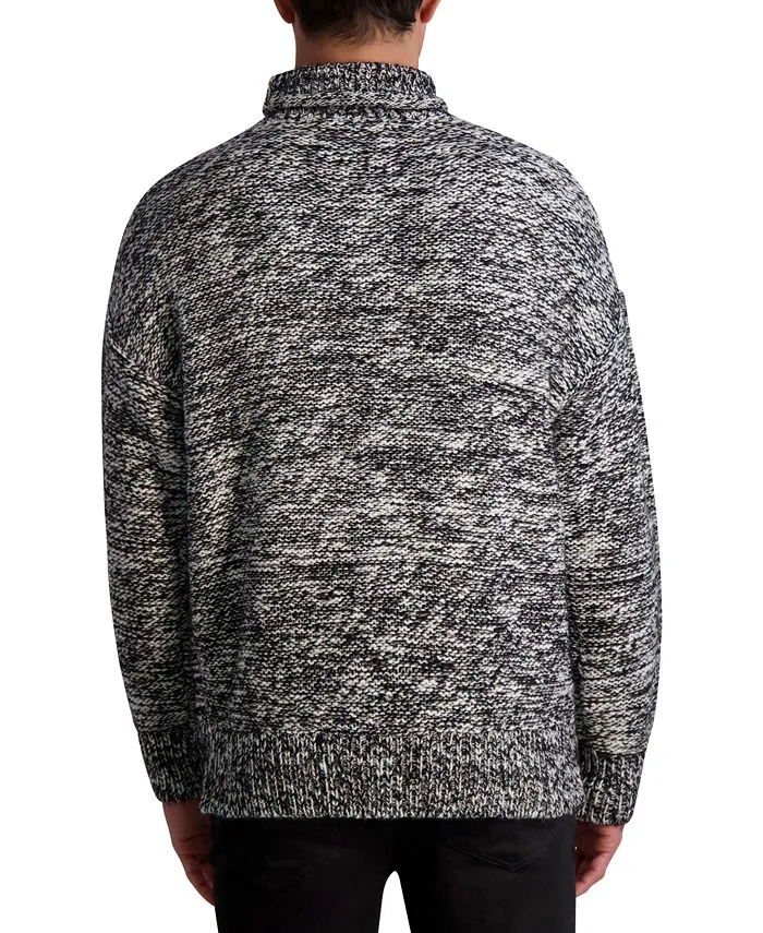 Men's oversized turtleneck with marble pattern KARL LAGERFELD PARIS, black