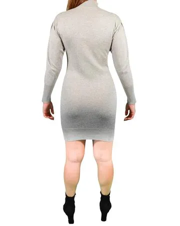 Modern Long Sleeve Sweater Dress in Grey