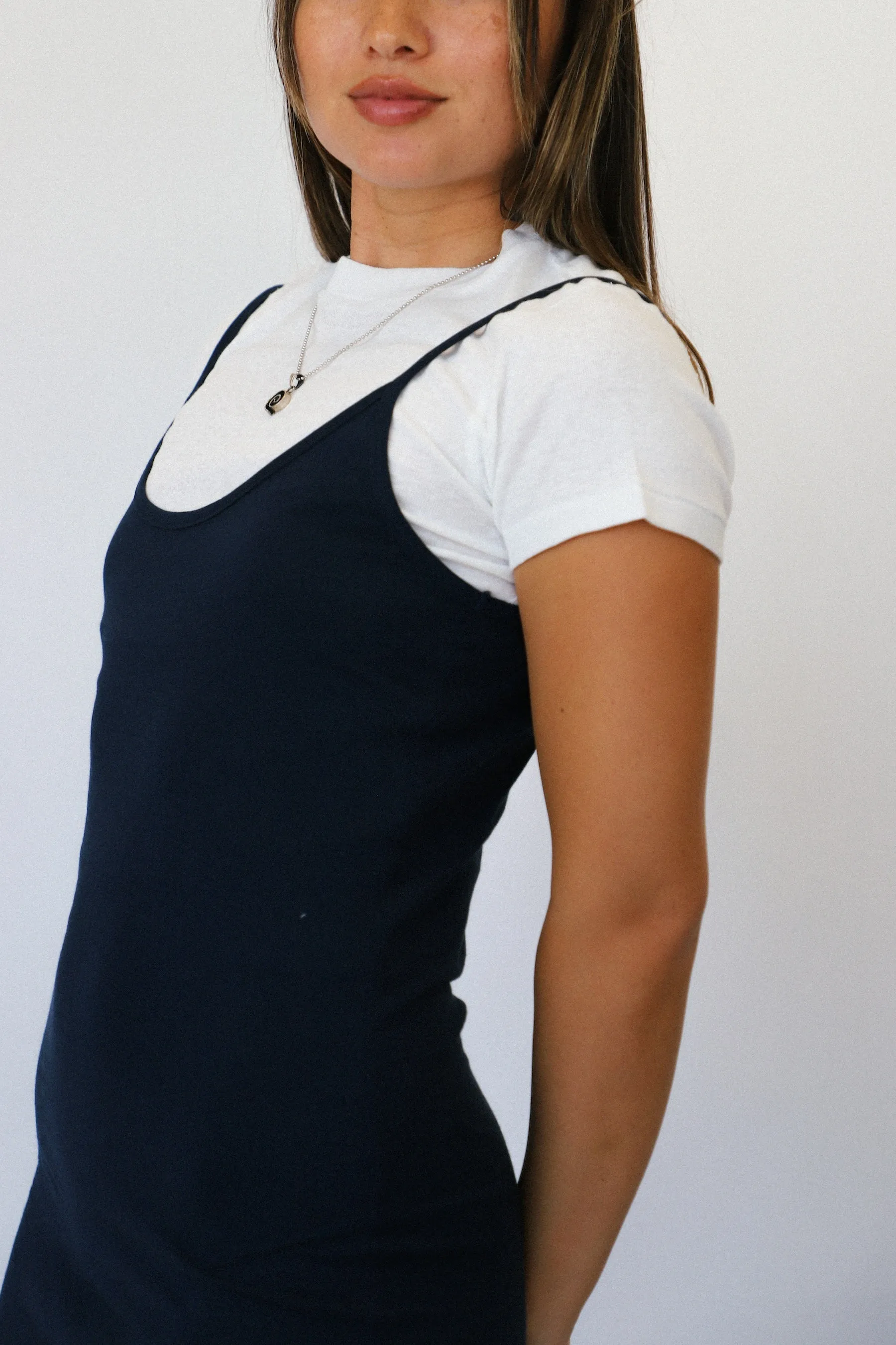 Navy Jersey Simple Dress