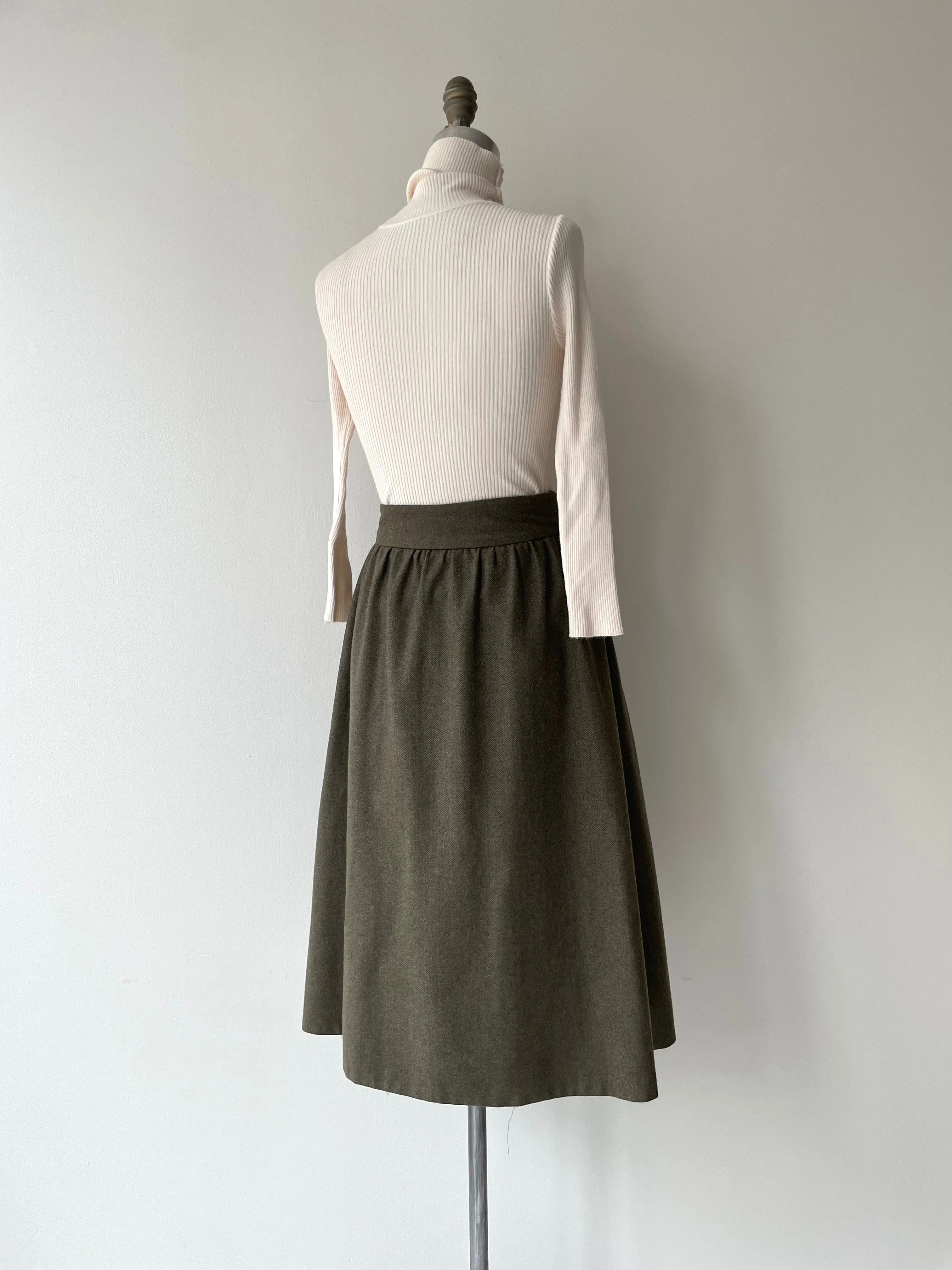 Olive Wrap Skirt | 1970s