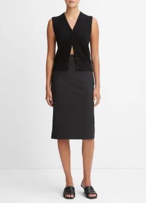 Pull-On Pencil Skirt in Black