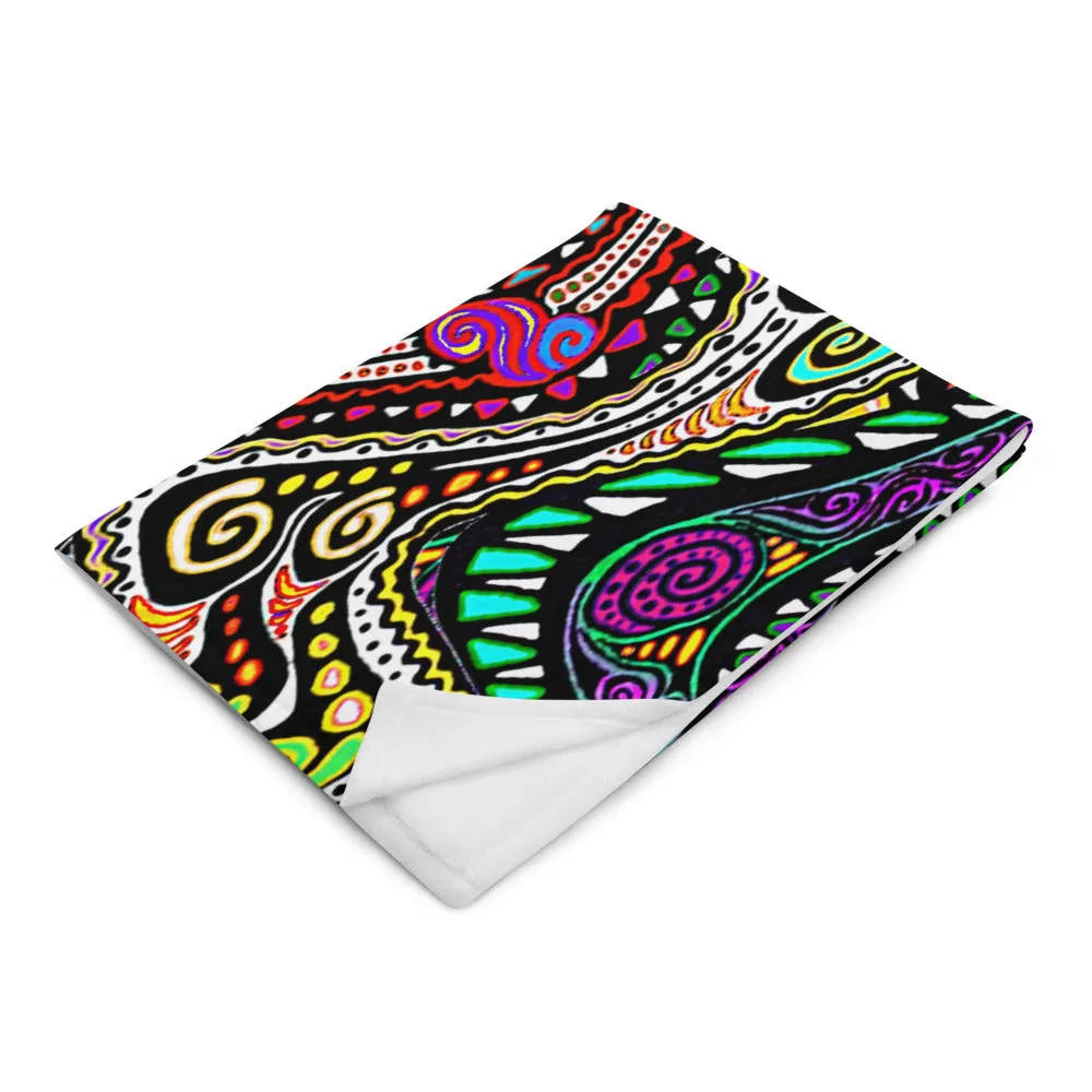 RAINBOW SWIRLS Throw Blanket