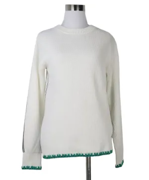 Reiss White & Green Trim Sweater sz 6