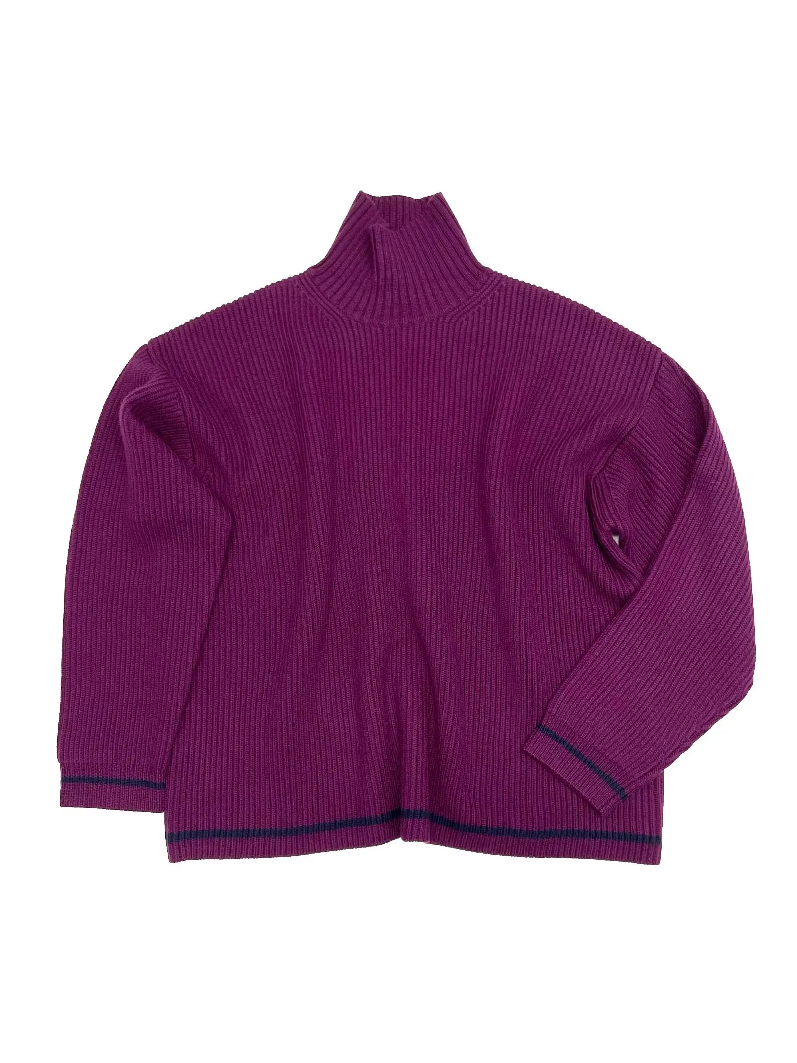 Ribbed Turtleneck in Plum