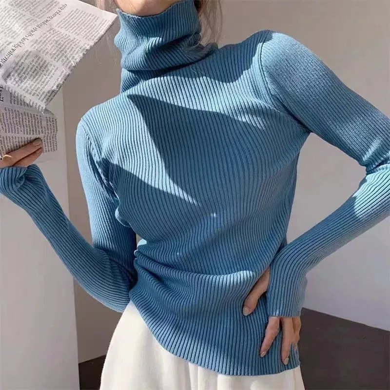 Sandra Ribbed Women's Turtleneck Sweater