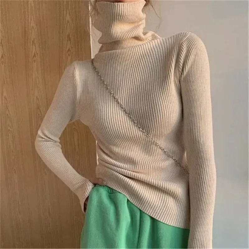 Sandra Ribbed Women's Turtleneck Sweater