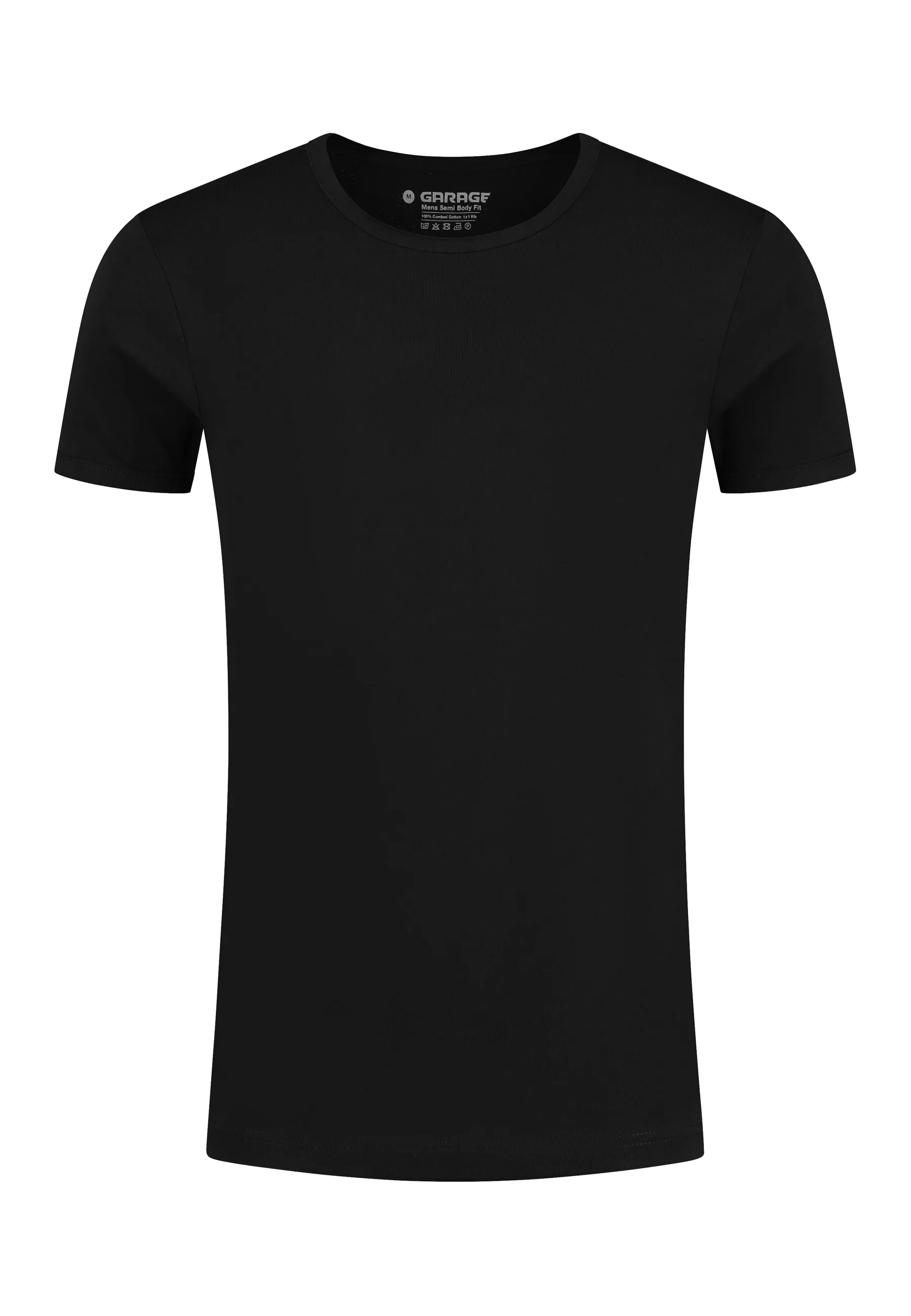 SEMI BODYFIT T-shirt O-neck - Black