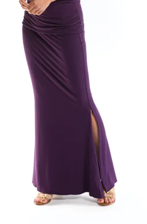 SIDE SLIT SKIRT DEEP PURPLE