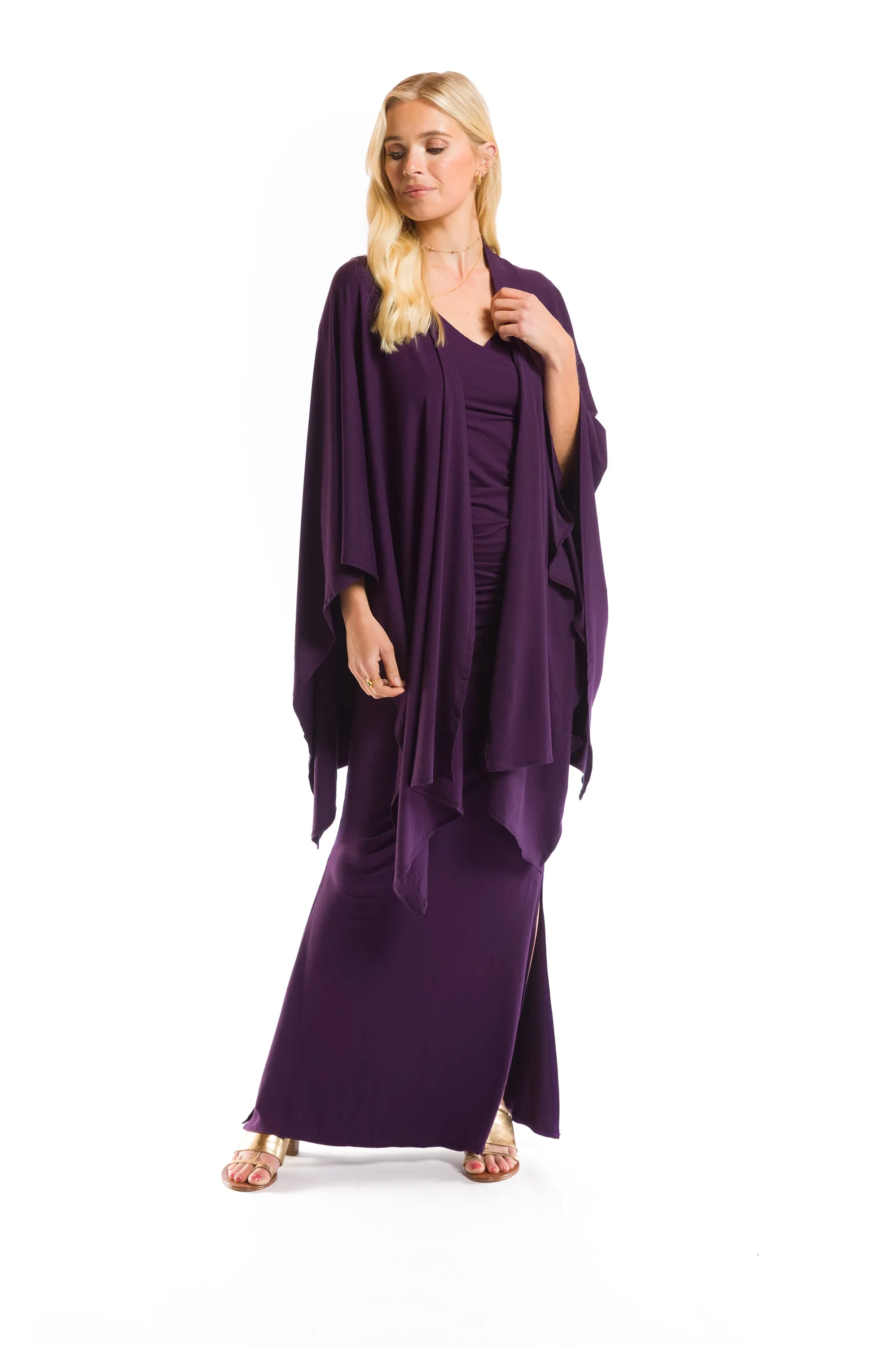 SIDE SLIT SKIRT DEEP PURPLE