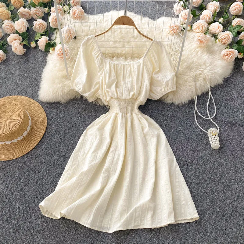 Simple A line short dress fashion dress     S407