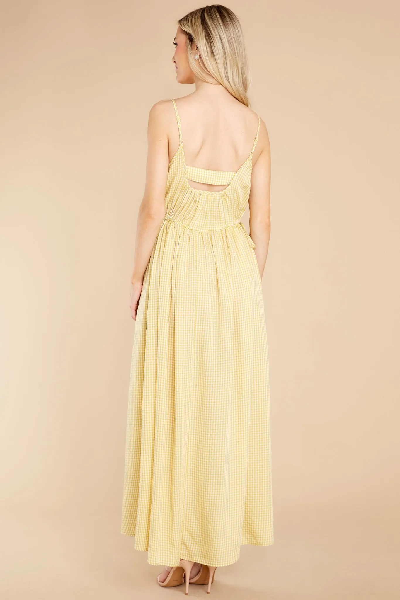 Simple Magic Yellow Gingham Maxi Dress