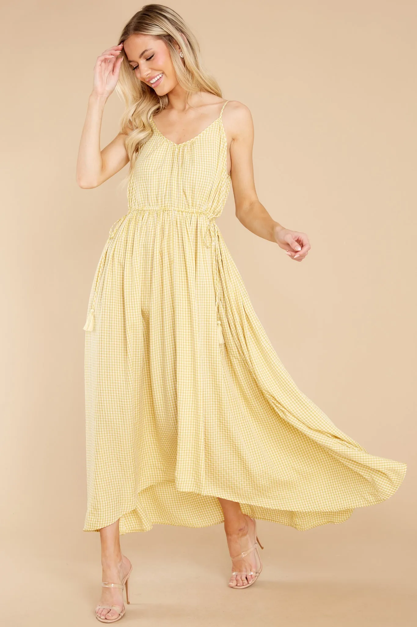 Simple Magic Yellow Gingham Maxi Dress