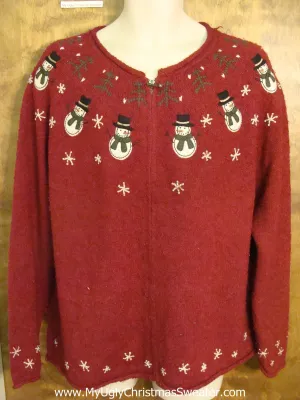 Snowman Yoke Nordic Ugly Christmas Jumper