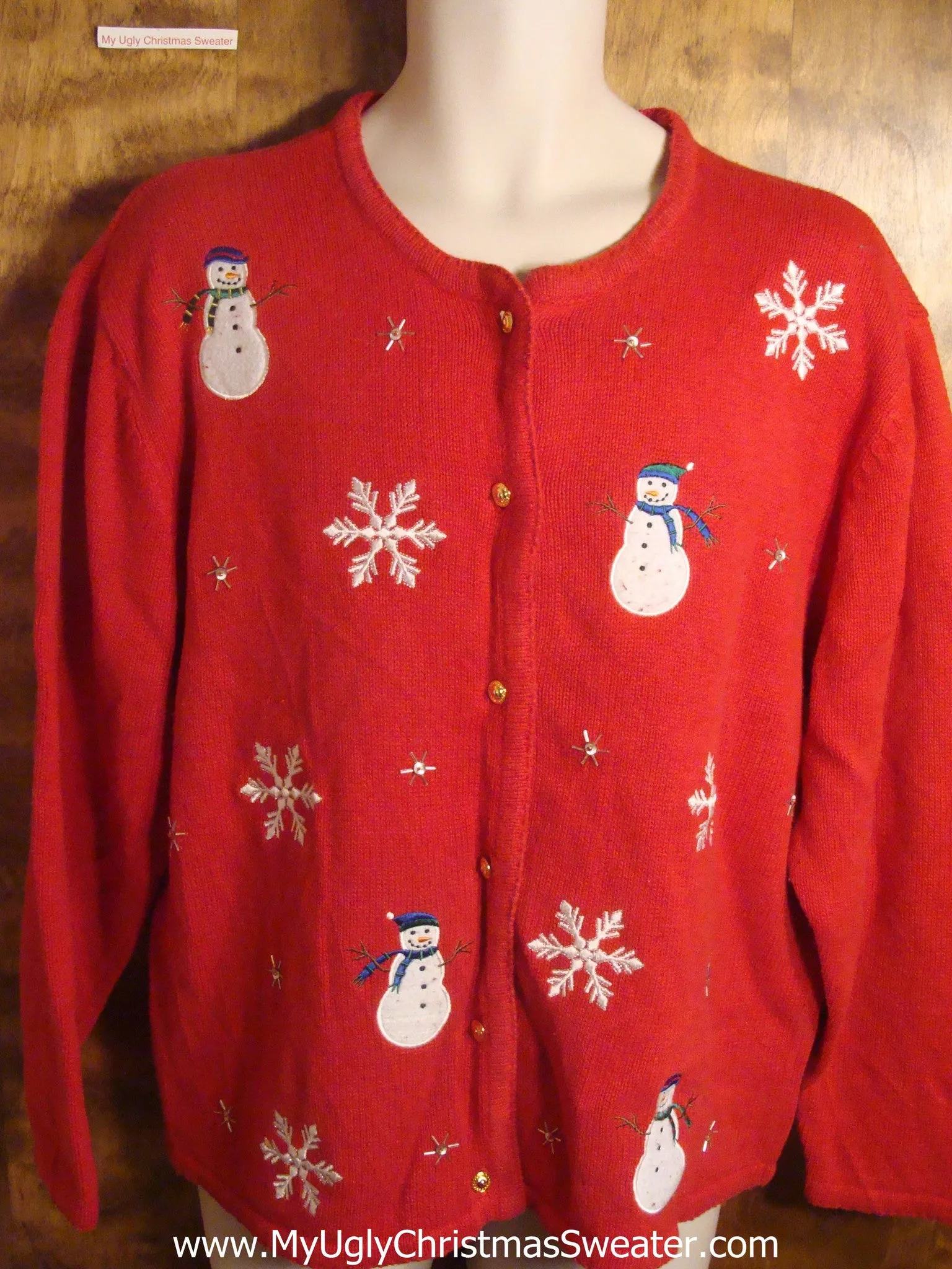 Snowmen Playing in the Snow Tacky Christmas Sweater