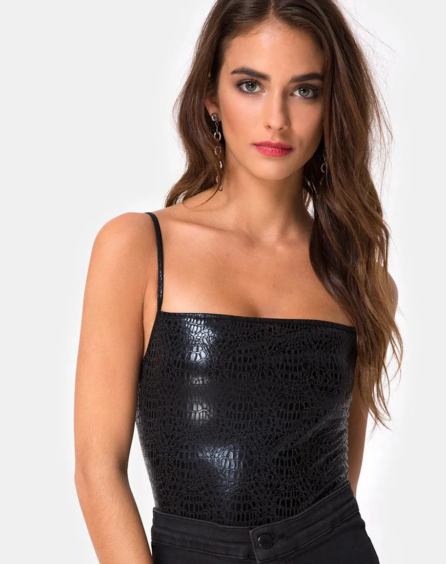 Solemo Bodice in Snake Black