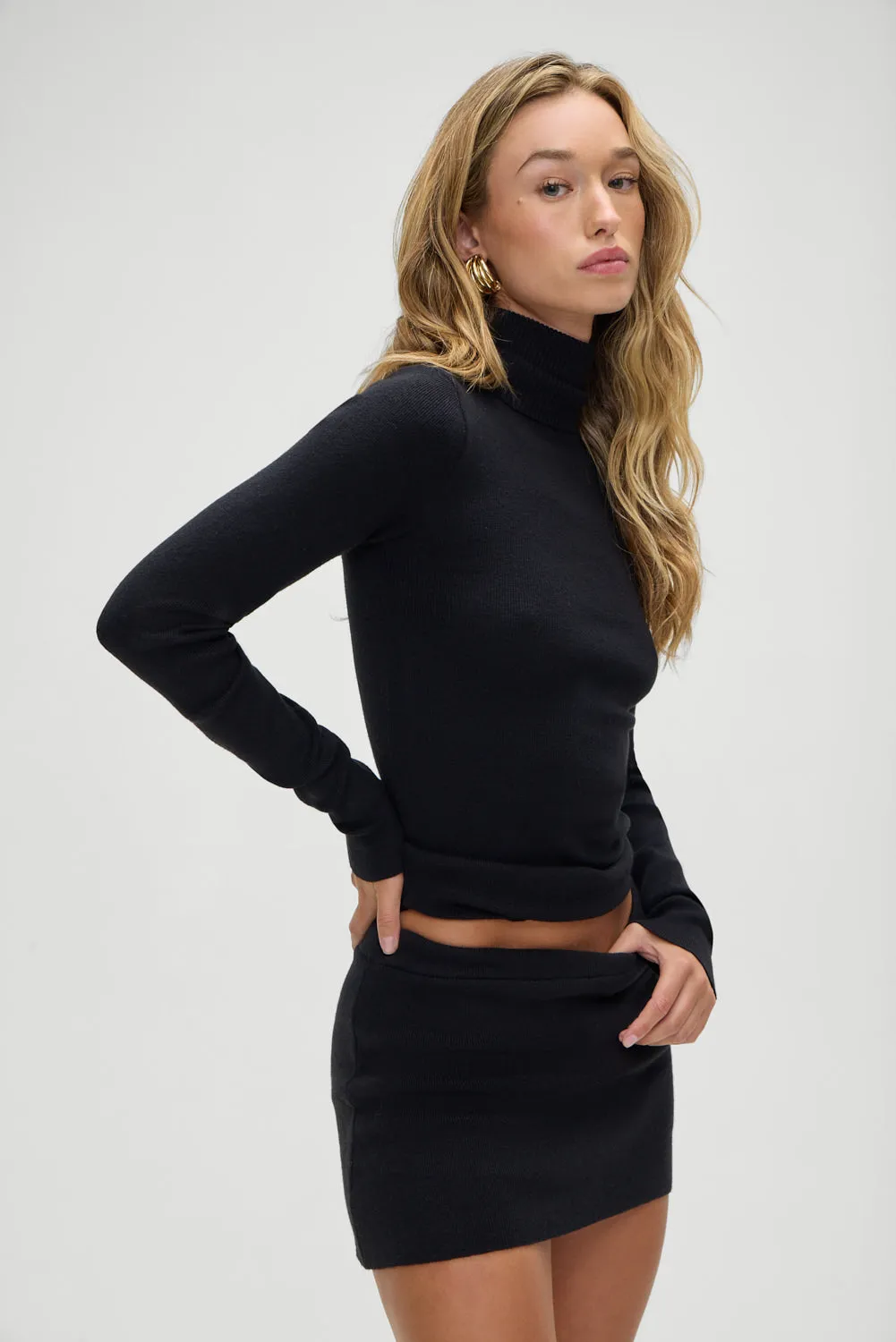 Tucker Knit Sweater - Black