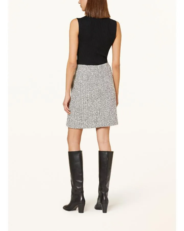 Tweed Contrast Knit Pencil Skirt