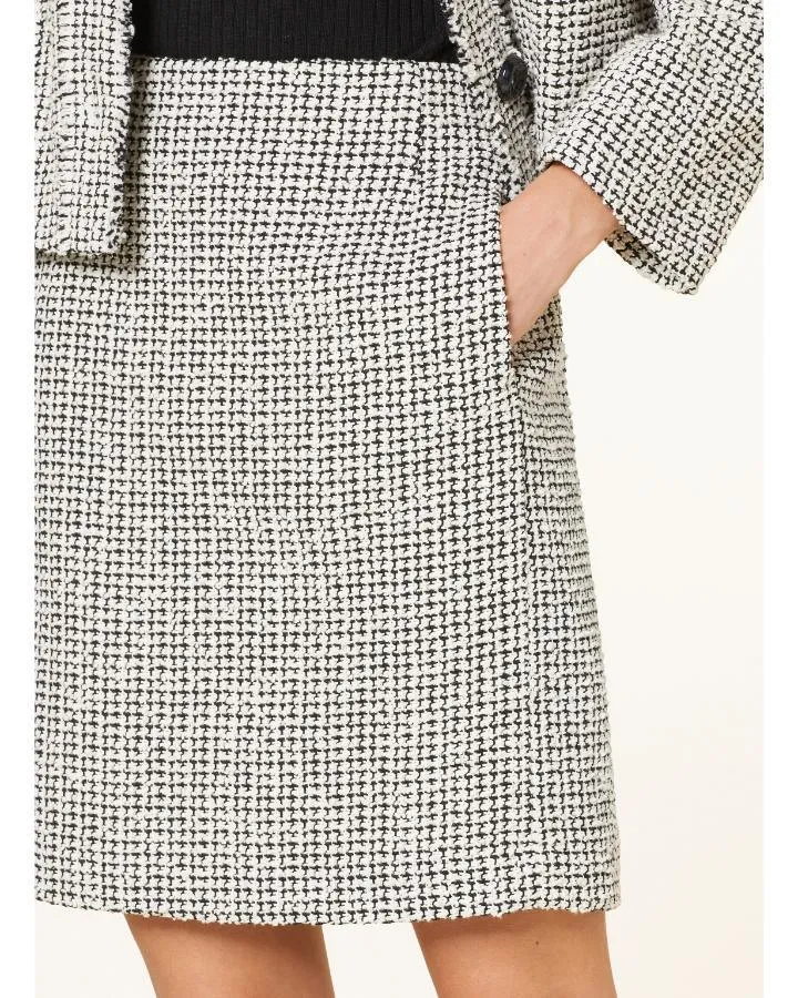 Tweed Contrast Knit Pencil Skirt