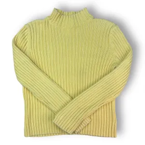 Valerie Stevens Size Petite Small Yellow Mock Turtleneck Sweater