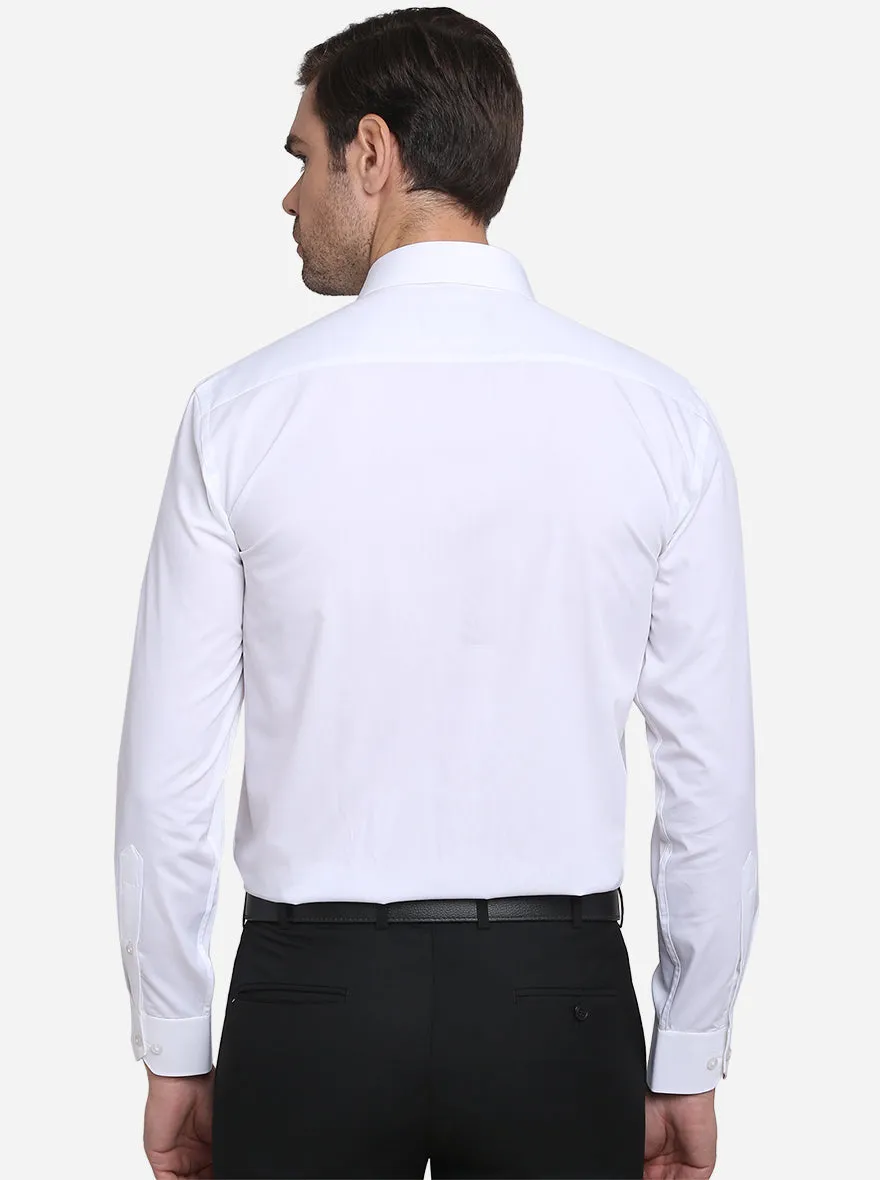 White Solid Regular Fit Formal Shirt  | Greenfibre