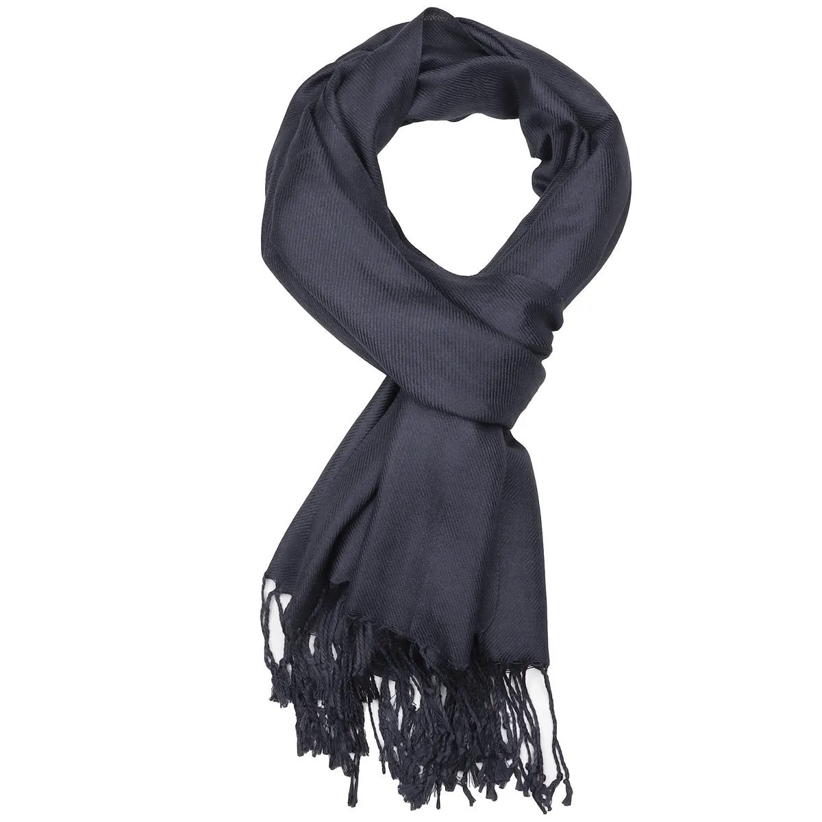 Women's Soft Solid Color Pashmina Shawl Wrap Scarf - Charcoal Grey