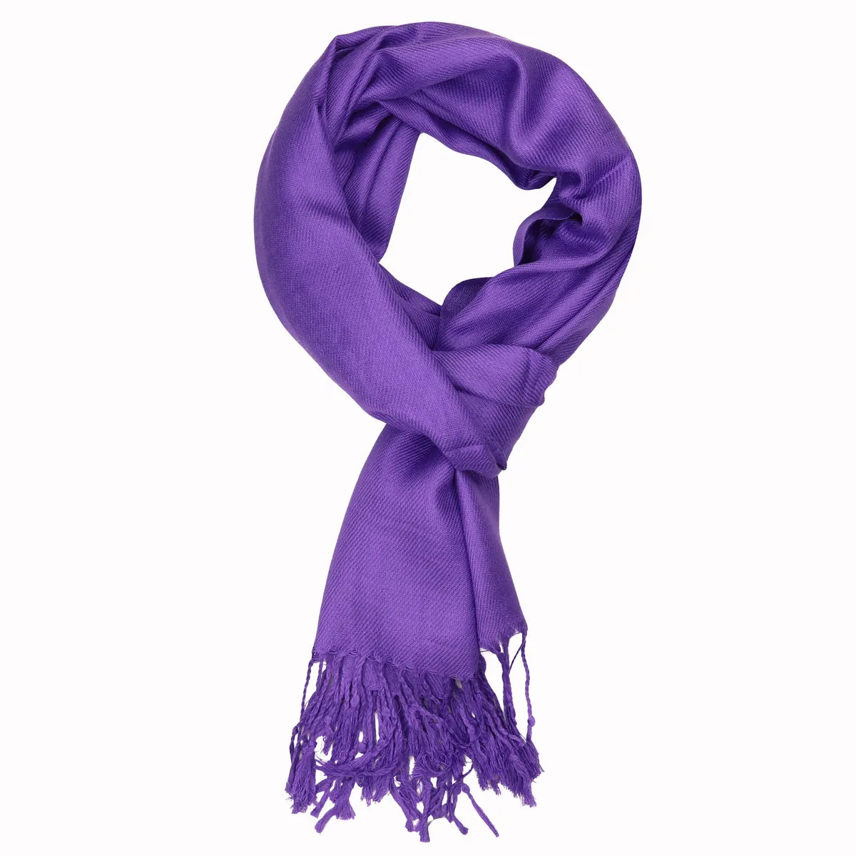 Women's Soft Solid Color Pashmina Shawl Wrap Scarf - Eggplant Purple