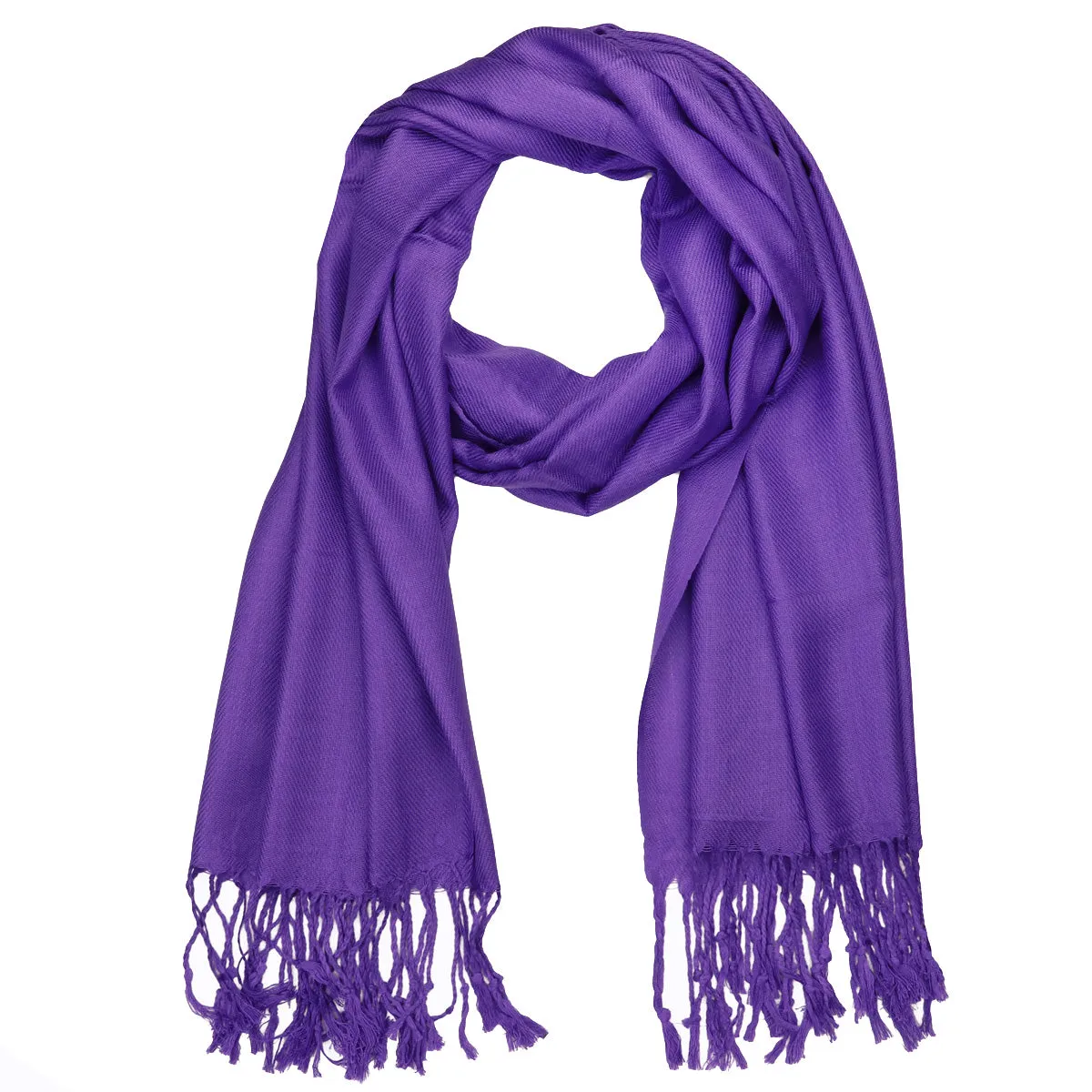 Women's Soft Solid Color Pashmina Shawl Wrap Scarf - Eggplant Purple