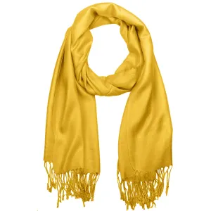 Women's Soft Solid Color Pashmina Shawl Wrap Scarf - Gold