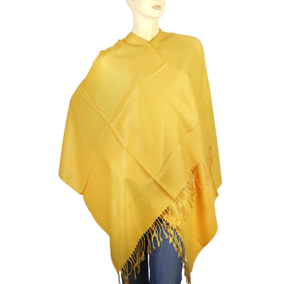 Women's Soft Solid Color Pashmina Shawl Wrap Scarf - Gold