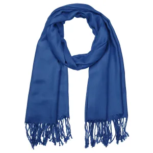 Women's Soft Solid Color Pashmina Shawl Wrap Scarf - Light Navy