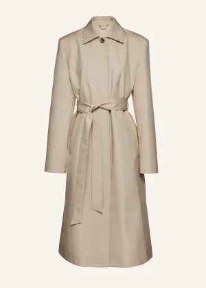 Wrap cotton coat in beige