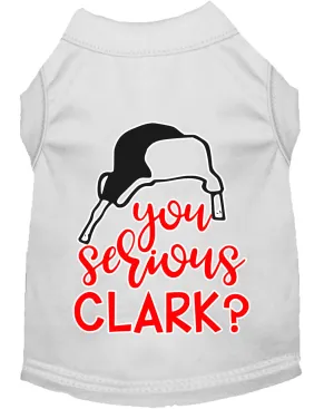 You Serious Clark? Screen Print Dog Shirt White Xs